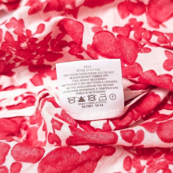 Tory Burch Red Floral Crochet Ribbon Details Blouse - Picture 13 of 15